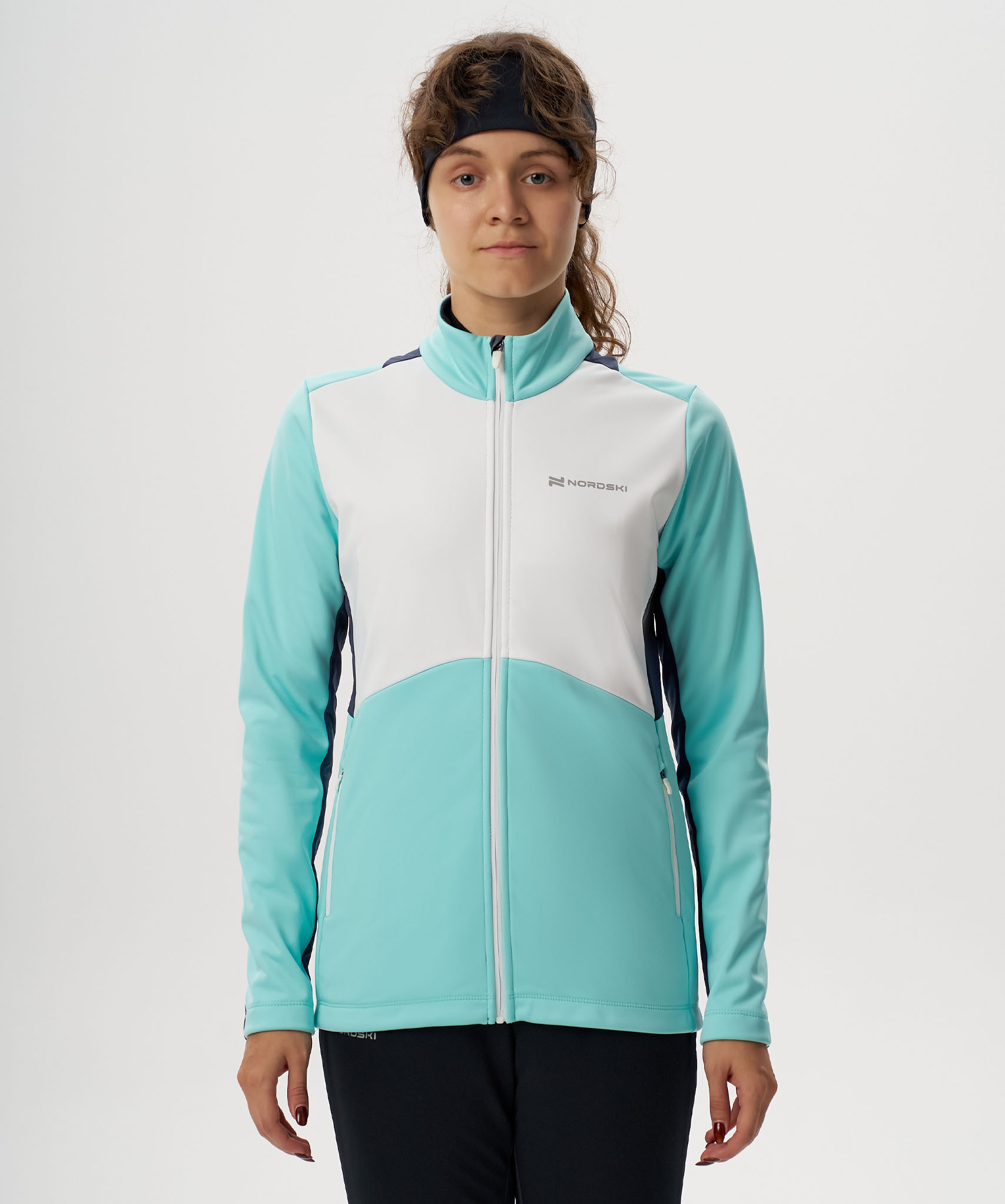 Тренировочная куртка Nordski Advance White/Mint/Titan W