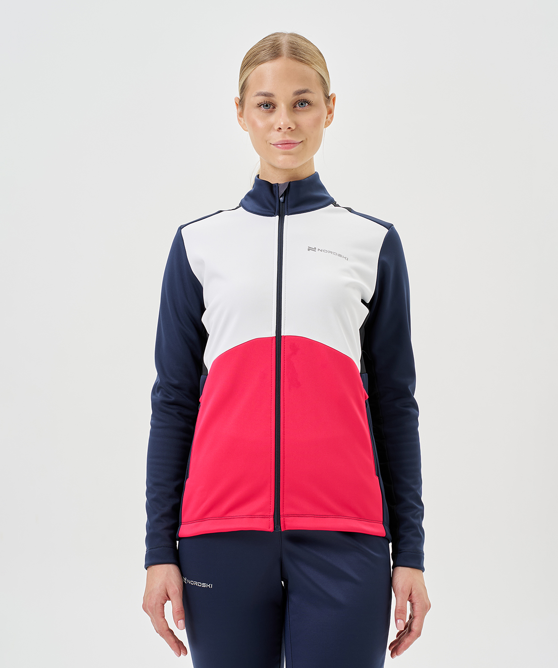 Тренировочная куртка Nordski Advance White/Pink/Blueberry W