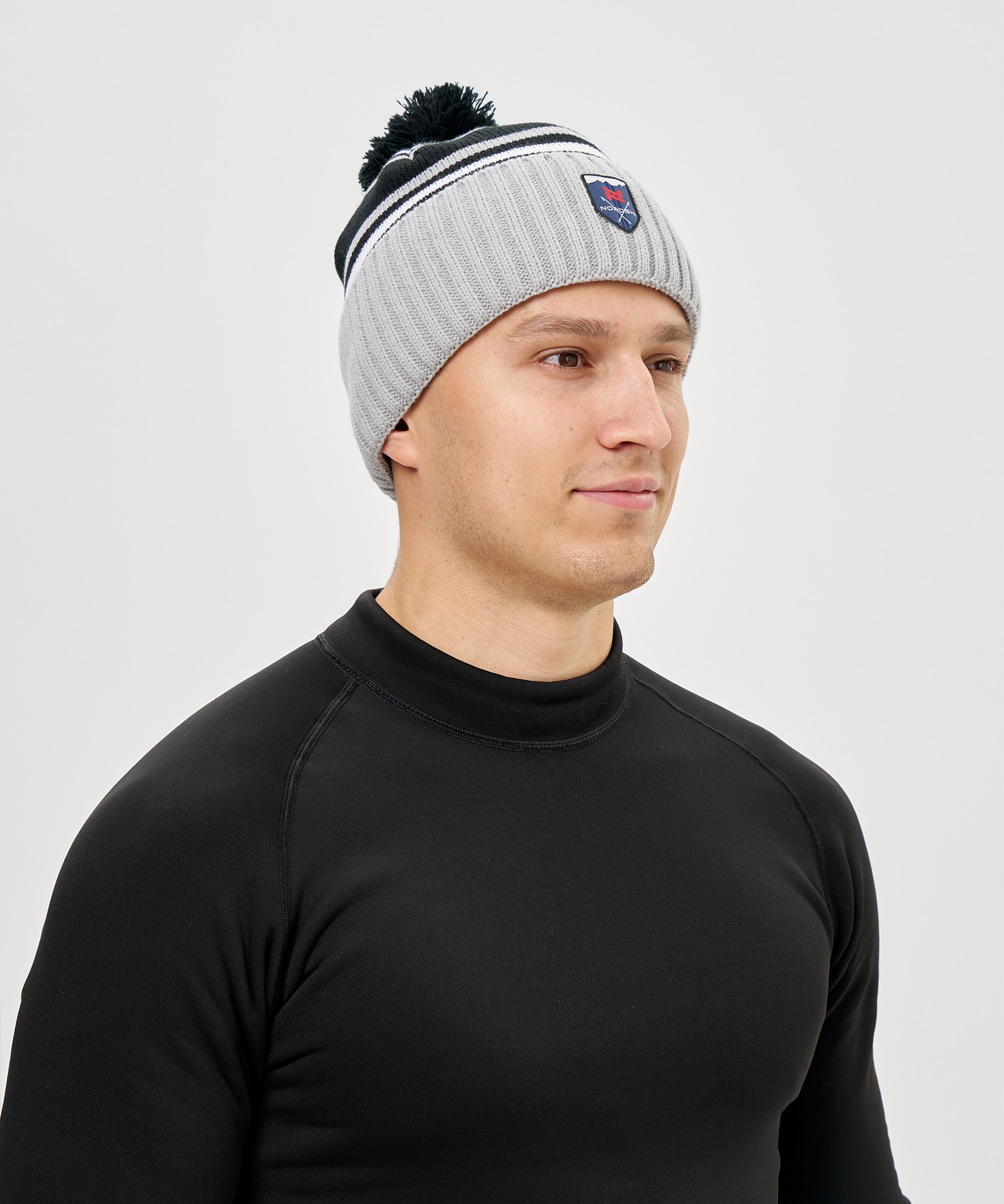 Шапка Nordski Severe Black/Grey/White